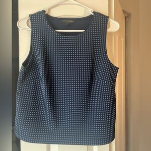 Banana Republic Checkered Navy Blouse
